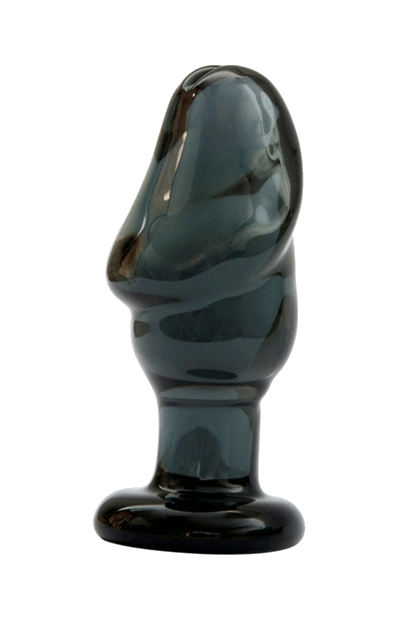 Glass Penis Helmet Head Plug Black