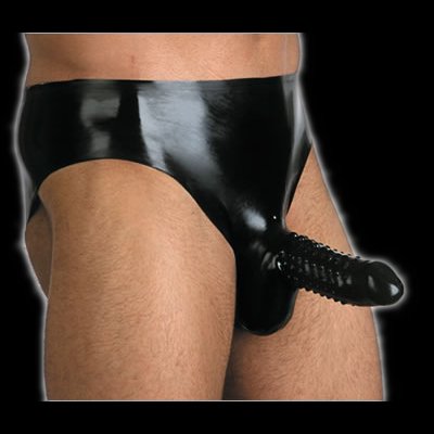 Briefs with attached ribbed sheath