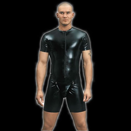 Cycle suit with codpiece, front zip