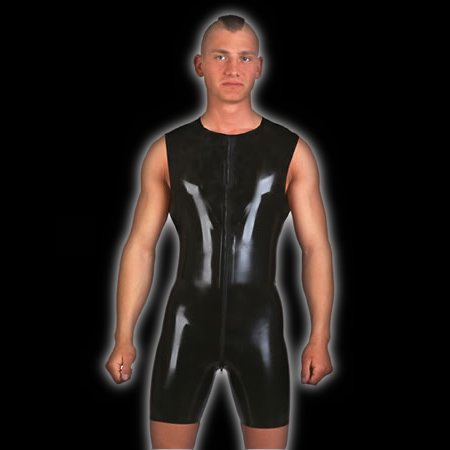 Latex surf suit, sleeveless