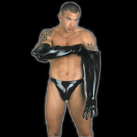 Heavy gloves, shoulder length