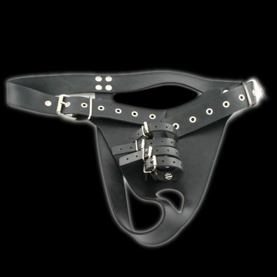 Rubber Harness with 4 Penile Straps + Plug - Male