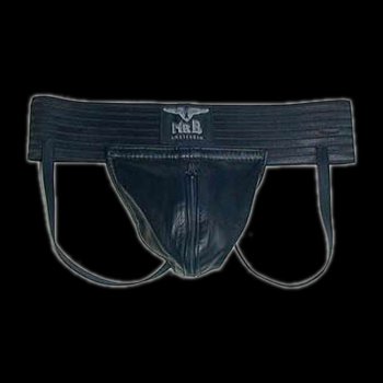 Leather Jockstrap Zip with 2 bands