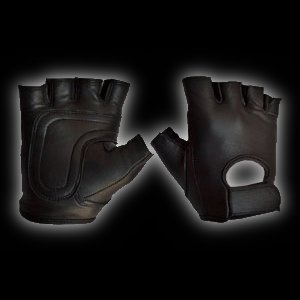Leather fingerless gloves