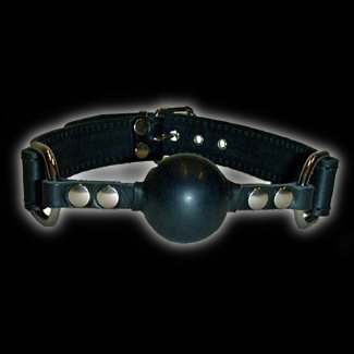 Ball gag on leather strap