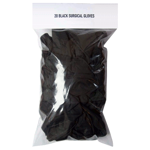 Box of 20 black surgical gloves