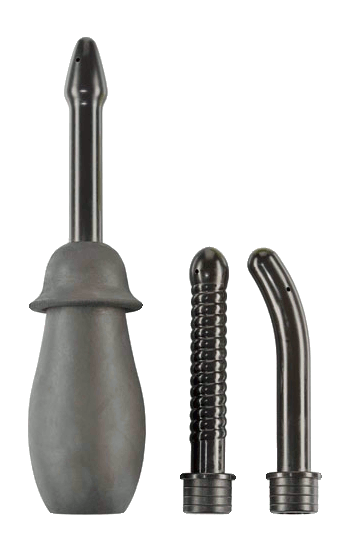 Tripleheaded rubber enema seringe