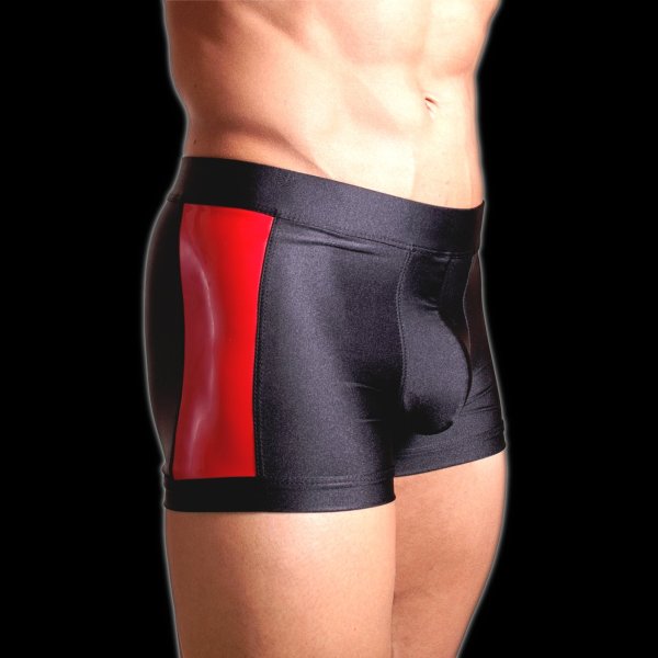 Shorts with broad latex insert