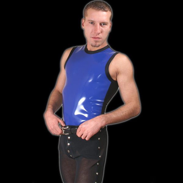 Sleeveless shirt with latexfront