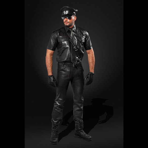Leather shirt - uniform style