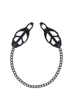 japanese-clover-clamps-with-chain-black japanese-clover-clamps-with-chain-black