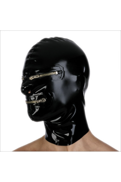 Hood, with zipped eyes and mouth opening Hood, with zipped eyes and mouth opening