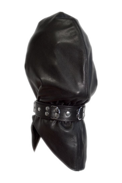 Leather headbag with collar Leather headbag with collar
