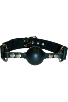 Ball gag on leather strap Ball gag on leather strap