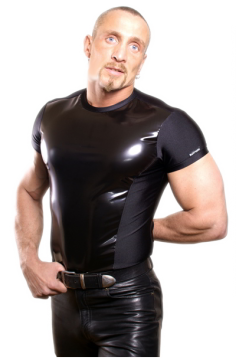 Sleeveless shirt with latexfront Sleeveless shirt with latexfront